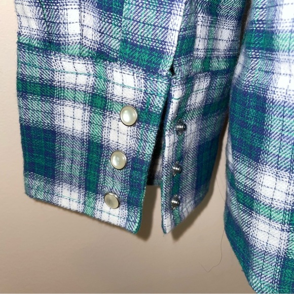 Wrangler Plaid Pearl Snap Cotton Button Up Wrancher Shirt Size XXL - Picture 7 of 8